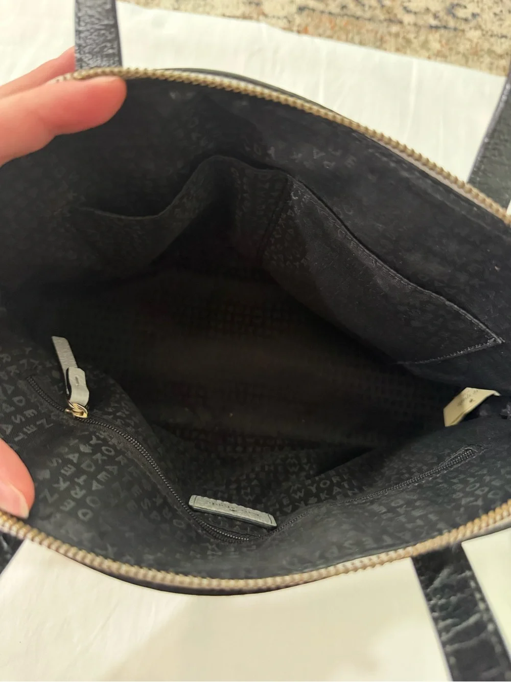 kate spade Gray and Black Dome Satchel with Crossbody Strap